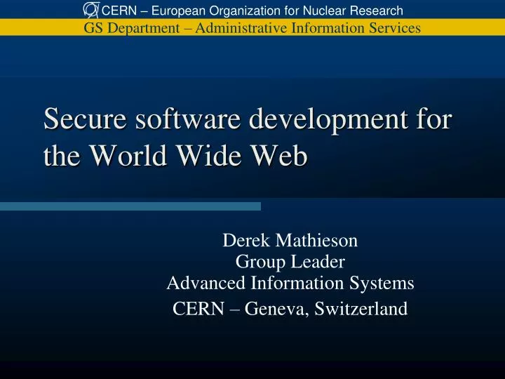 secure software development for the world wide web