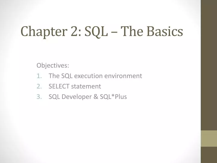 chapter 2 sql the basics