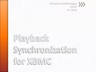 Playback Synchronization for XBMC