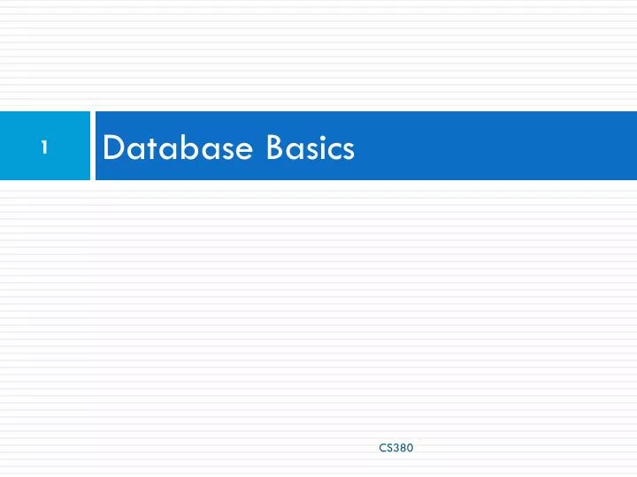 database basics