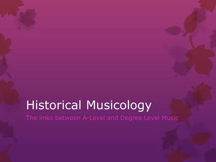 historical musicology