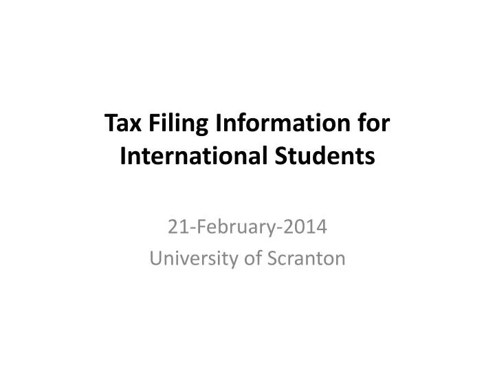 tax filing information for international students