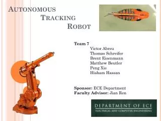 Autonomous 	Tracking 		 Robot