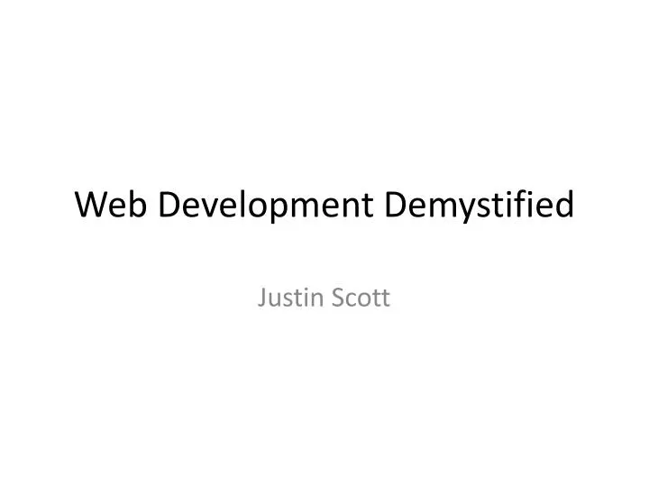 web development demystified