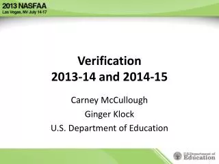 Verification 2013-14 and 2014-15