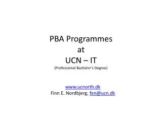 PBA Programmes at UCN – IT (Professional Bachelor’s Degree)