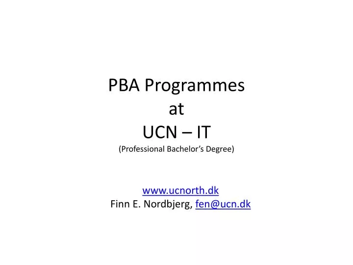 pba programmes at ucn it professional bachelor s degree