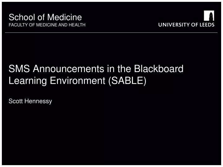 sms announcements in the blackboard learning environment sable