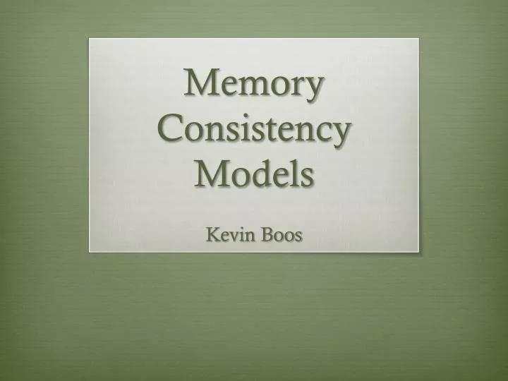 memory consistency models