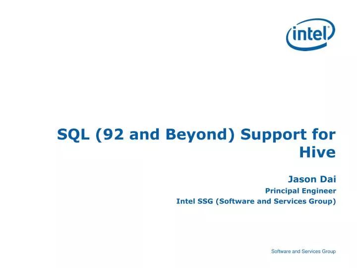 sql 92 and beyond support for hive