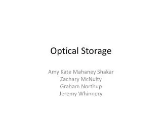 Optical Storage