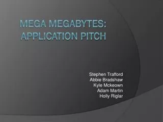 Mega Megabytes: Application pitch