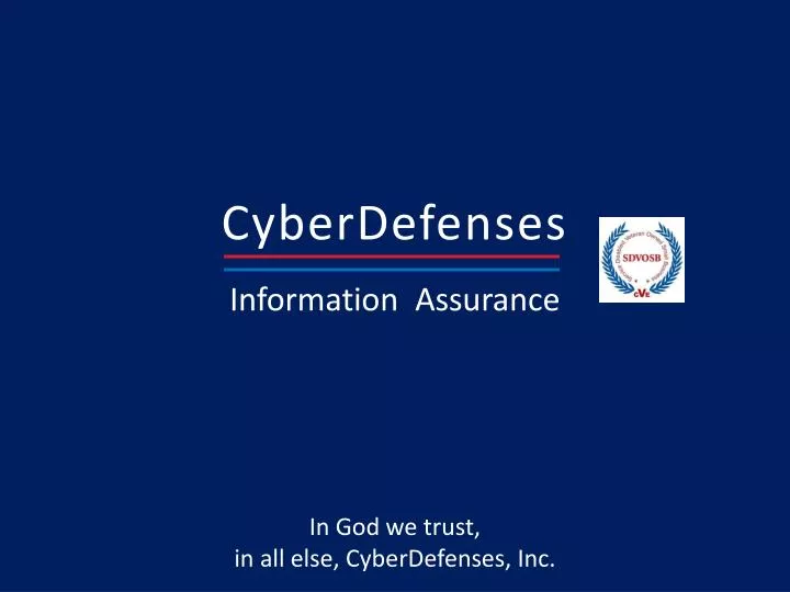 cyberdefenses information assurance