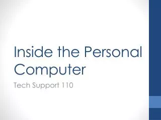 Inside the Personal Computer