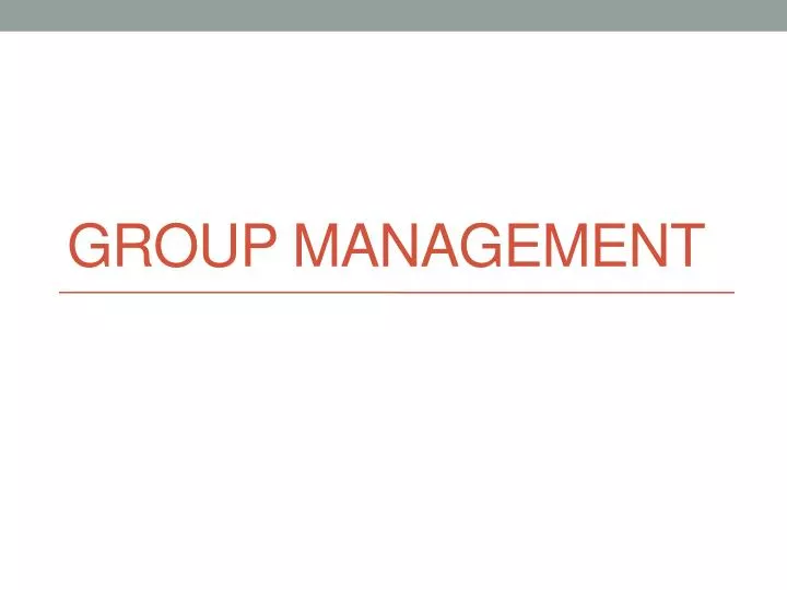 group management