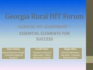 Georgia Rural HIT Forum