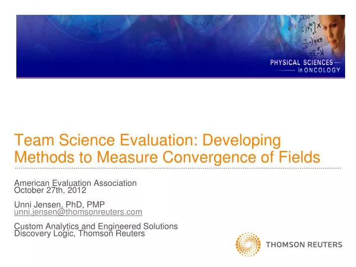 team science evaluation developing methods to measure convergence of fields