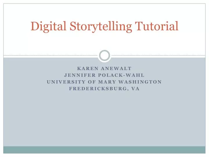 digital storytelling tutorial