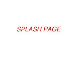 SPLASH PAGE