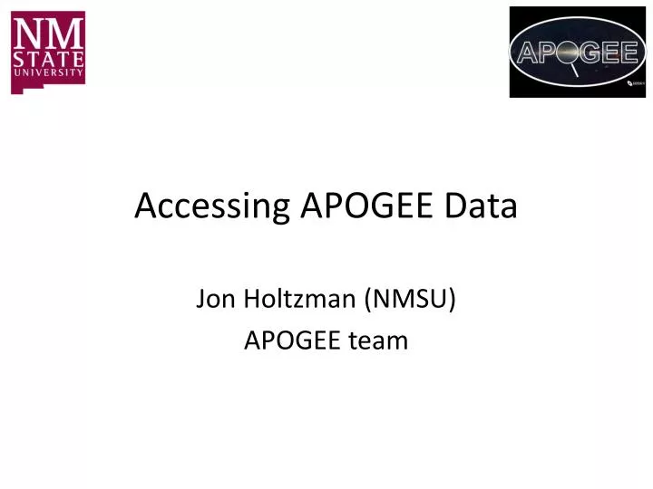 accessing apogee data