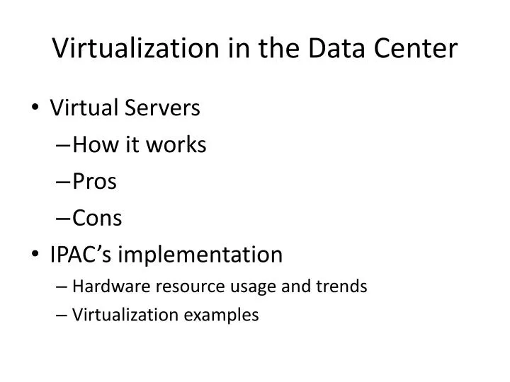 virtualization in the data center