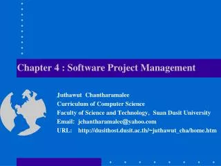 Chapter 4 : Software Project Management
