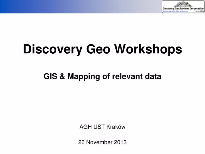 discovery geo workshops gis mapping of relevant data