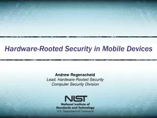 Hardware-Rooted Security in Mobile Devices