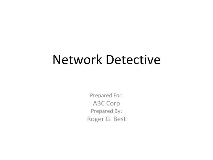 network detective