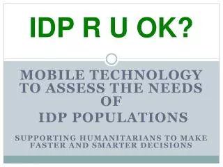 IDP R U OK?