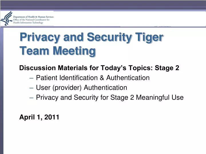 privacy and security tiger team meeting