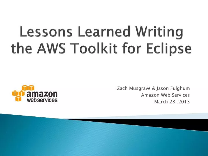 lessons learned writing the aws toolkit for eclipse