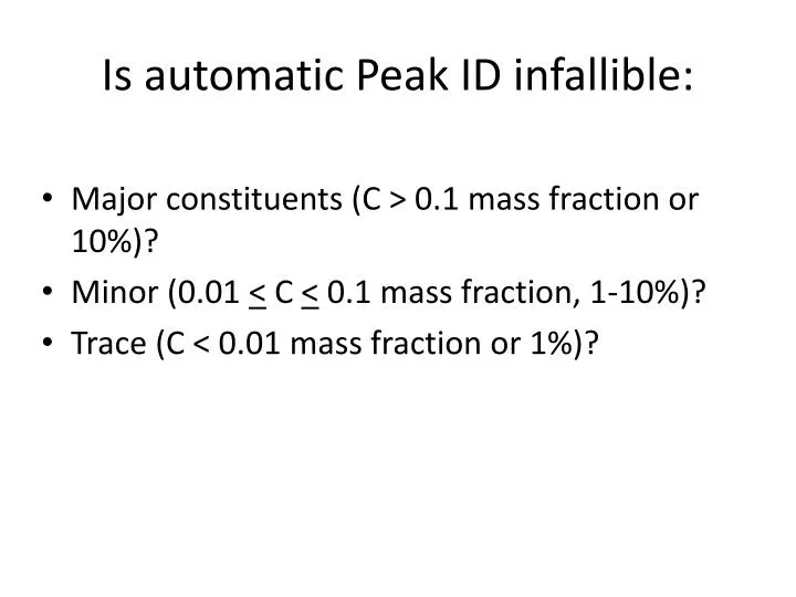 is automatic peak id infallible