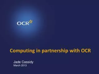 Computing in partnership with OCR