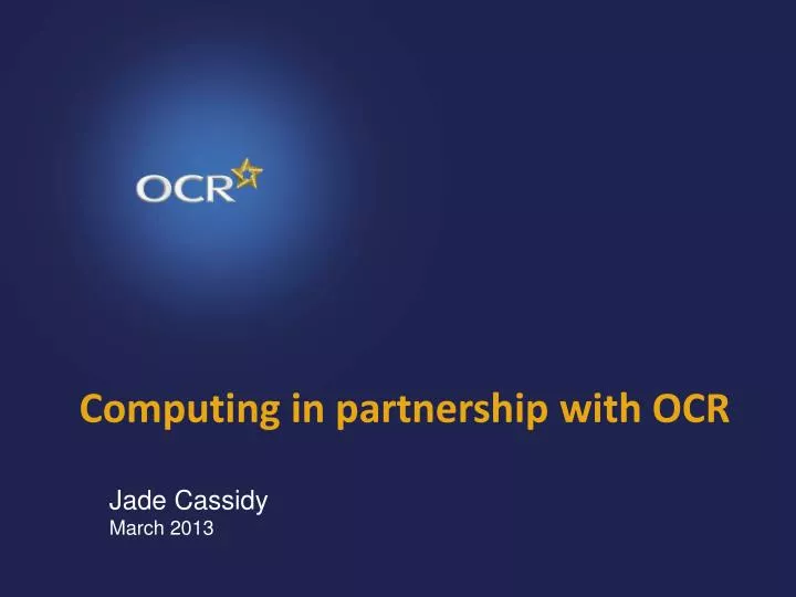 computing in partnership with ocr
