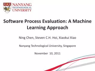 Software Process Evaluation: A Machine Learning Approach