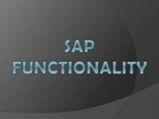 SAP functionality