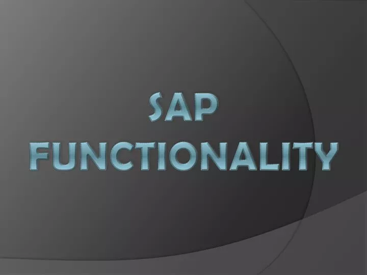 sap functionality