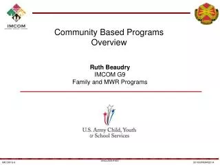 Community Based Programs Overview