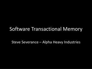 Software Transactional Memory