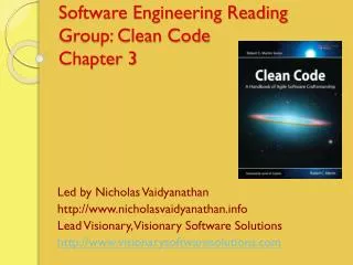 Software Engineering Reading Group: Clean Code Chapter 3