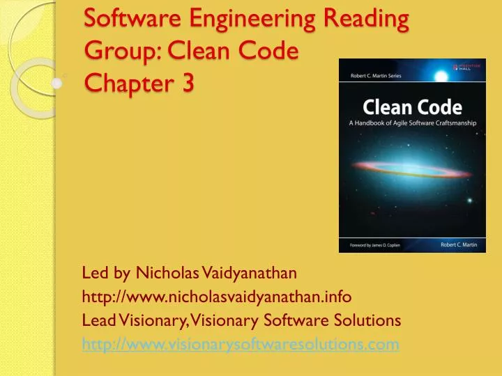 software engineering reading group clean code chapter 3
