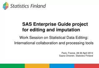 SAS Enterprise Guide project for editing and imputation
