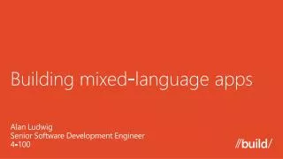 Building mixed-language apps