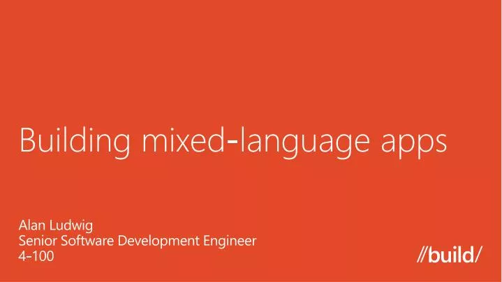 building mixed language apps