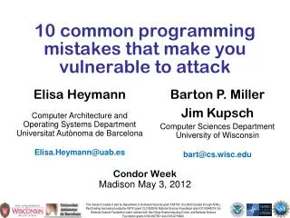 10 common programming mistakes that make you vulnerable to attack