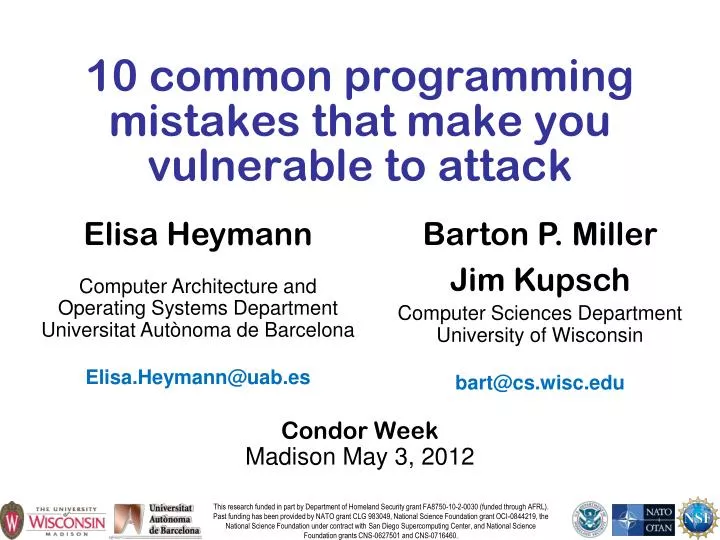 10 common programming mistakes that make you vulnerable to attack