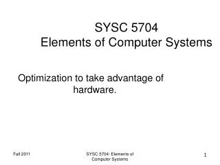 SYSC 5704 Elements of Computer Systems