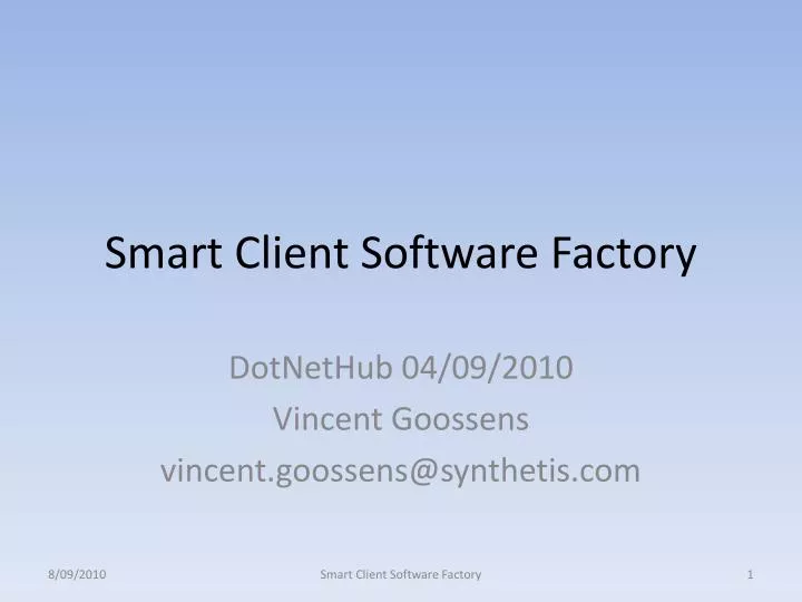smart client software factory