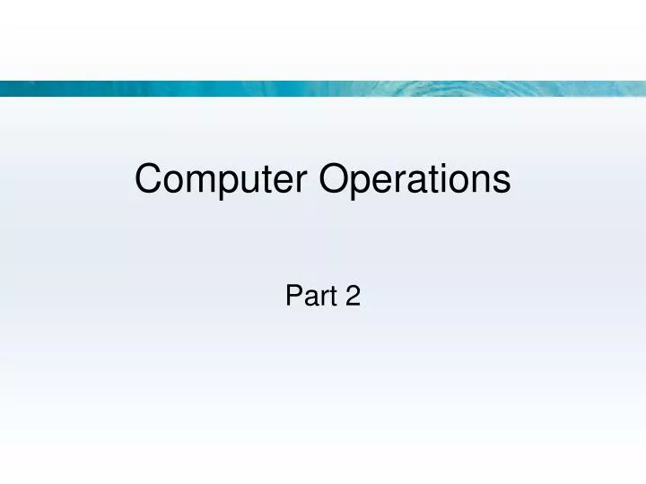 computer operations